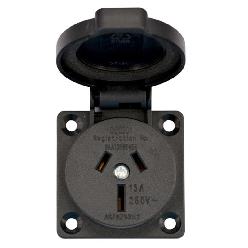 Outdoor Power Receptacle - 2 шт., черная, 10 А, 15