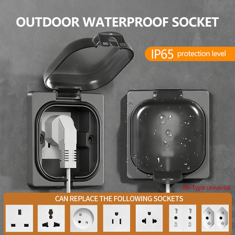 Outdoor Power Receptacle - Водонепроницаемая уличная розетка IP65, настенная панель