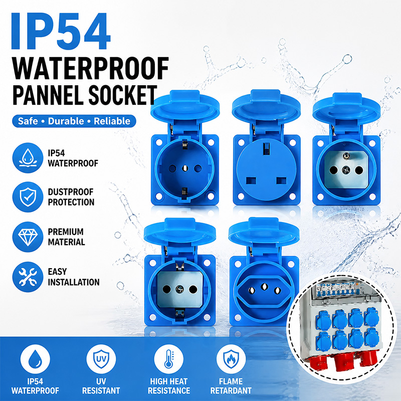 Outdoor Power Distribution Panel - Водонепроницаемая промышленная панельная розетка IP54 16А,