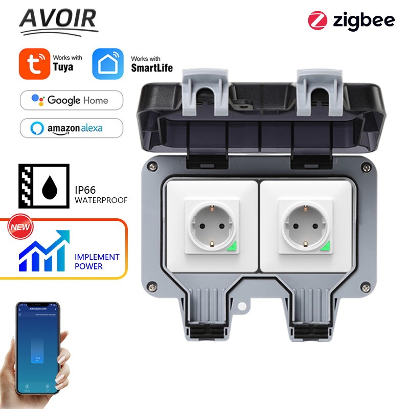 Outdoor Power Hub - Электрические розетки Zigbee IP66, водонепроницаемая уличная