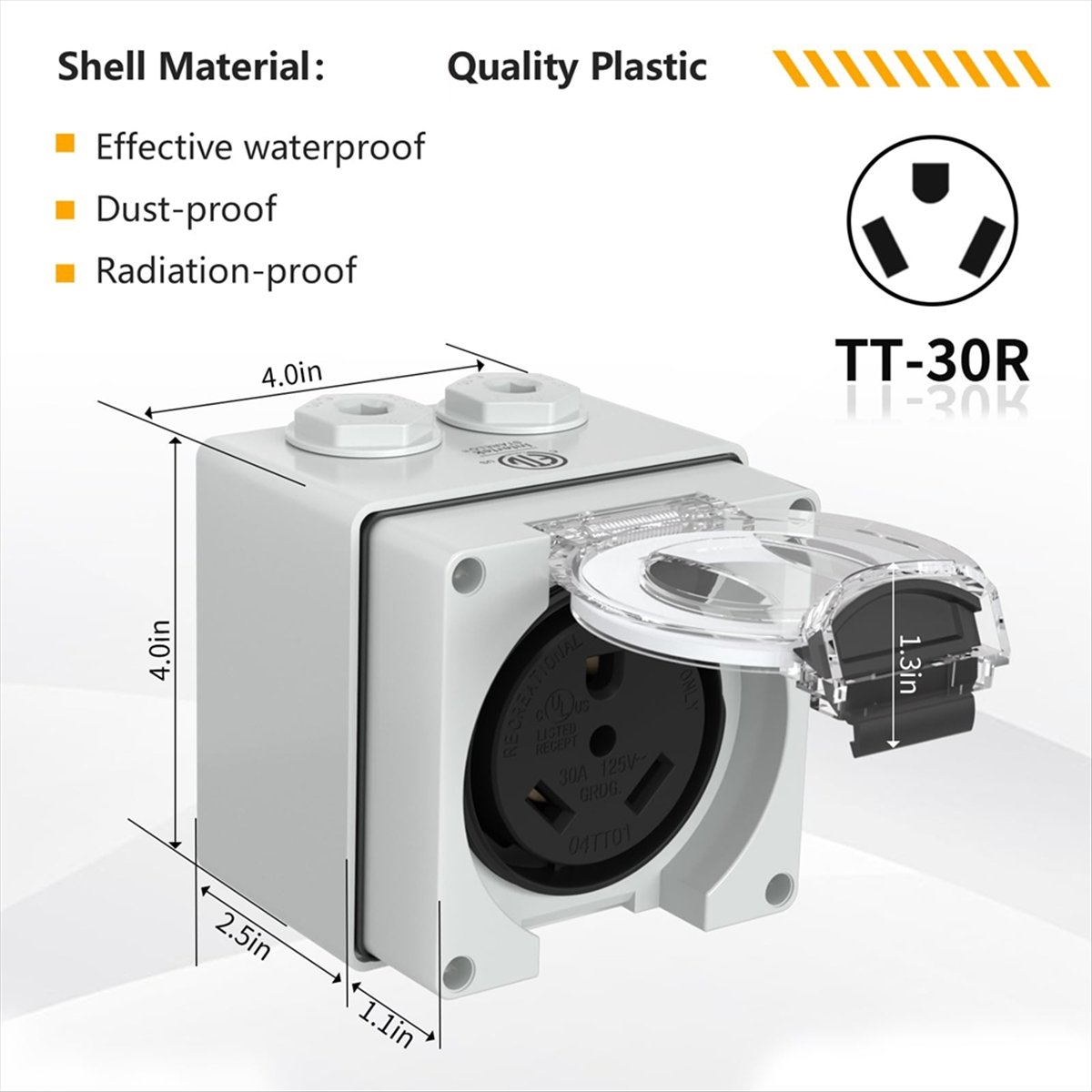 Outdoor Power Receptacle - Розетка HHTL 30А, 125В, NEMA TT-30R,