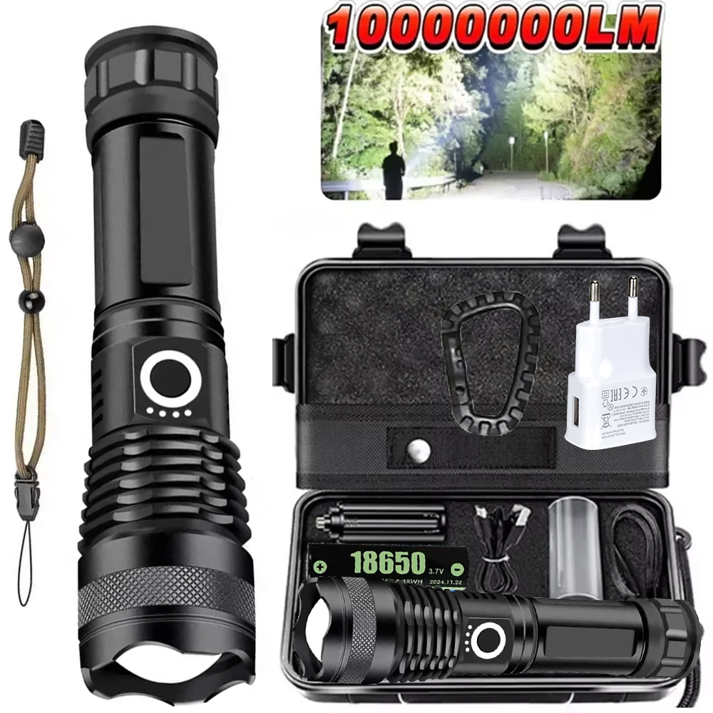 Outdoor Power For Camping - Мощный светодиодный фонарик, перезаряжаемый 5-режимный телескопический