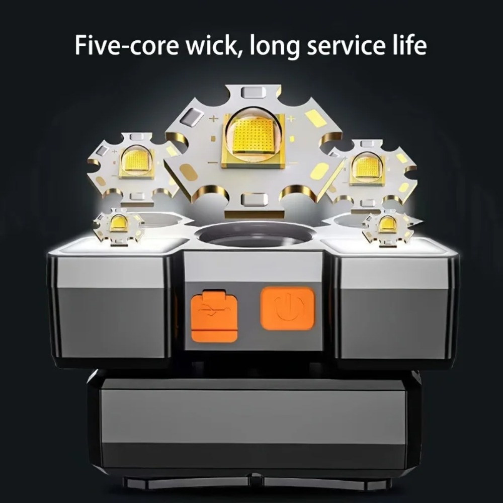 5*LED мощный налобный фонарь,  – обзор и цена Outdoor Power Head