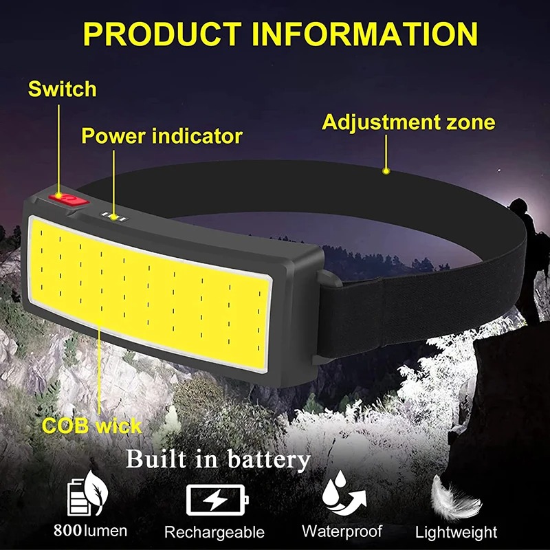 Мощный налобный фонарь COB LED – обзор и цена Outdoor Power Head