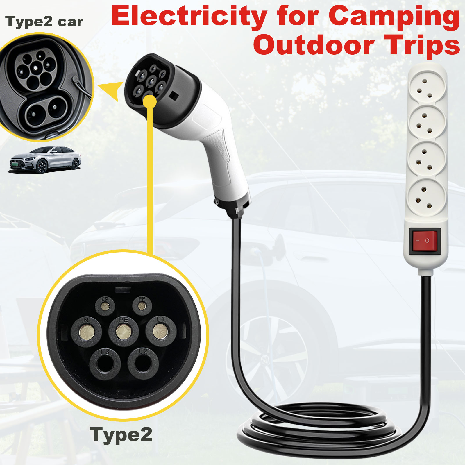 Адаптер для разрядки Type2 V2L – обзор и цена Outdoor Power Hub